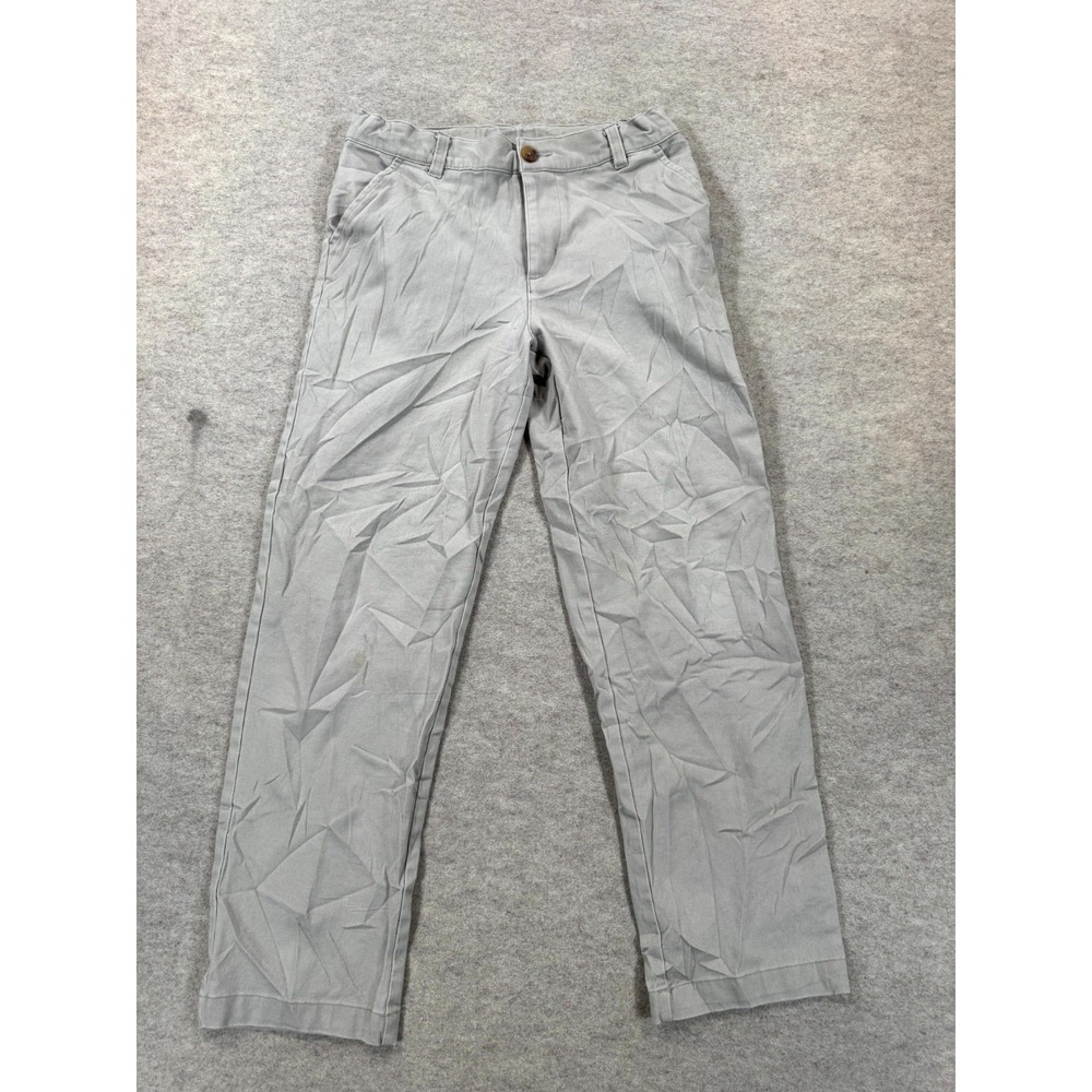 Wonder Nation Chino Pants Boys 14 Gray Cotton Stretch Flat Front Casual Wear